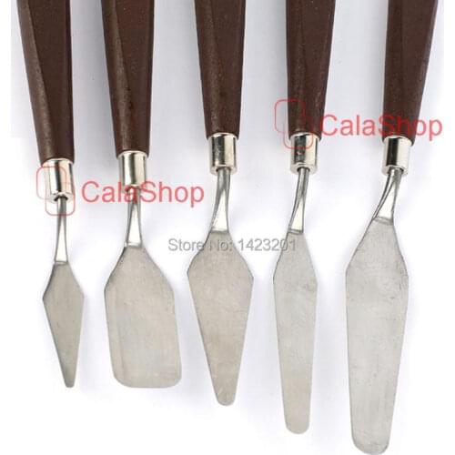 5 Pcs / Lot Stainless Steel Artist Painting Palette Knife Spatula 5 Sizes Oil Painting Paint Art Craft Tools Set