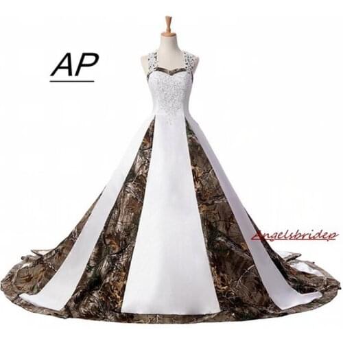 ANGELSBRIDEP Unqiue Camo Wedding Dresses 2021 Real Photo Back Cross And Lace-up Vestidos De Noiva Formal Bride Dress Hot Selling