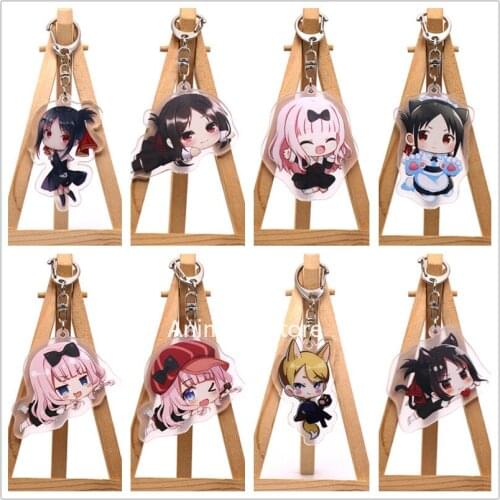 Anime Kaguya-sama Love Is War Keychain Figure Shinomiya Kaguya Fujiwara Chika Acrylic Bag Pendant Keyring for Gift
