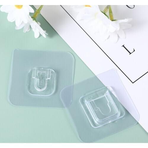 Double-sided Adhesive Wall Hooks Hanger Strong Transparent hooks Suction Cup Sucker Wall Storage Holder For Kitchen Bathroo