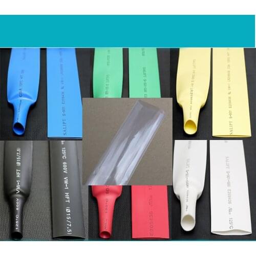 Φ7mm Heat Shrink Tubing Polyethylene PE Heat Shrinkable Tube Wire Sleeves 2:1 Blue/Transparent/Yellow/White/Red/Green