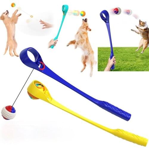 Dog toy cue throwing device, training dog walking ball toy, bungee cord dog chewing and playing IQ therapy toy, pet dog supplies