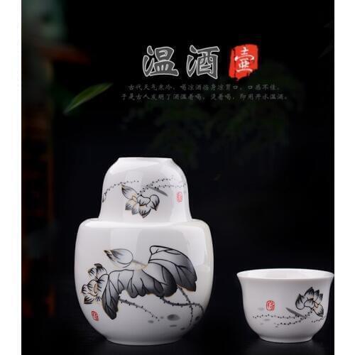 Ceramic 51-100ml Wine Warmer, Household Wine Warmer Set, Chinese Hot Warm Wine Bottle, Sake, Yellow Wine Cup, Small Wine Cup