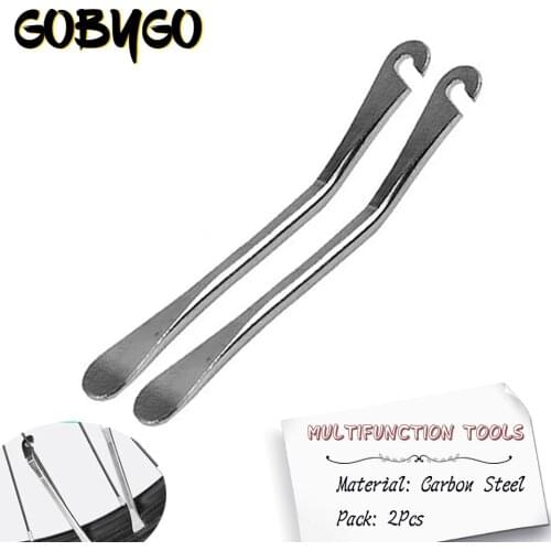 2PCS Bike Cycling Bicycle Tyre Tire Spoon Repair Opener Breaker Tool Bike Steel Flat Tire Removal Tools Metal Pry Bar Stick Tire