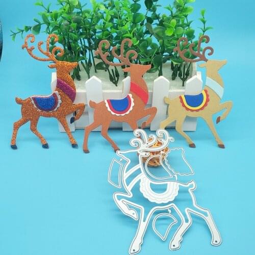 Christmas deer saddle metal cutting mold, scrapbook, photo frame, photo album decoration, DIY, handmade artwork