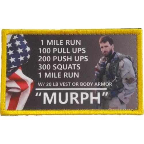 Murph Challenge Embroidery Military Patches MURPHY WOD Sports Tactical Badges Applique Decoration For Clothes Bag