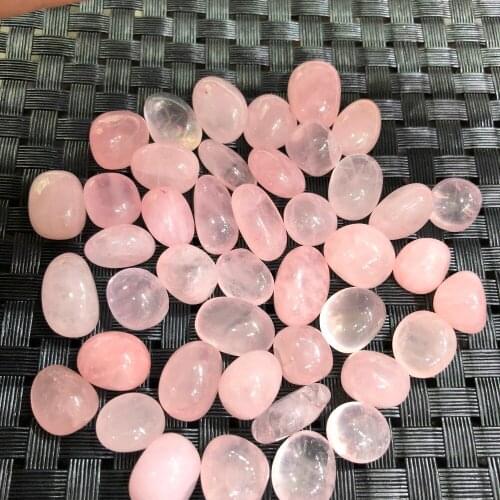 Natural pink quartz crystal rose quartz tumbled stone rough rose crystal pocket round beads stone for spiritual cleaning
