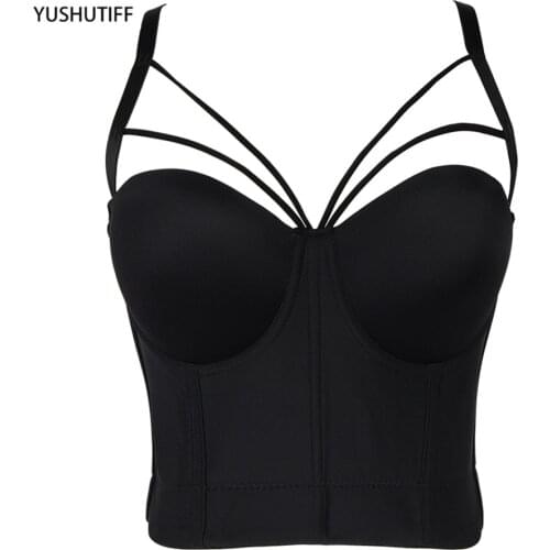 2021 Short Sexy Summer Top Female Crop Top Women Harajuku Off Shoulder Solid Camis Tops With Built In Bra Push Up Bralette