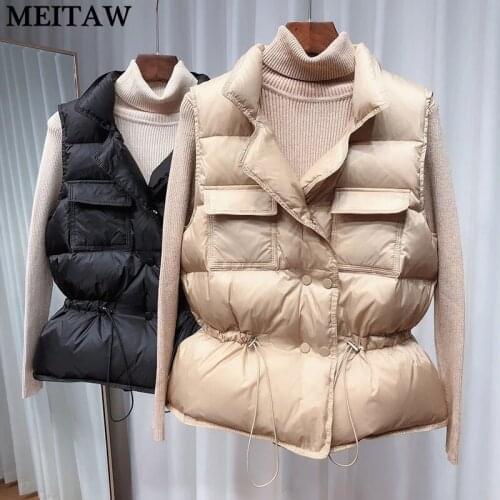 2021 Autumn Winter Women Duck Down Vest Ladies Long Vest Jacket Female Padded Windproof Warm Waistcoat