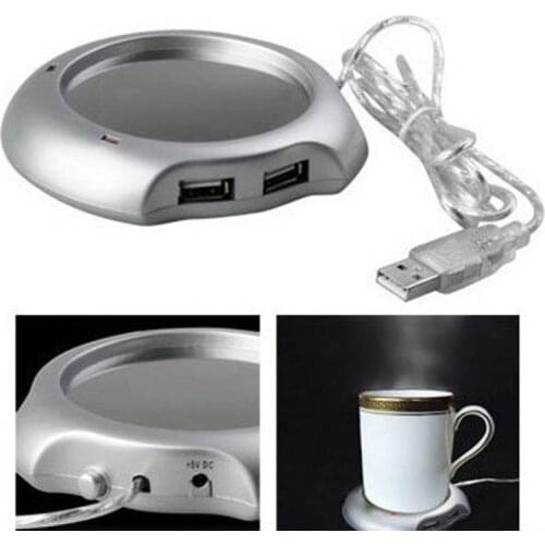 Portable 1PC USB electric heating cup tea coffee drink cup warmer heating pad 4 port USB hub with ON/OFF switch for PC laptop