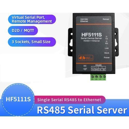 Industrial Serial Port Server RS485 to Ethernet Transmission Converter Server device HF5111S IOT support Modbus TCP