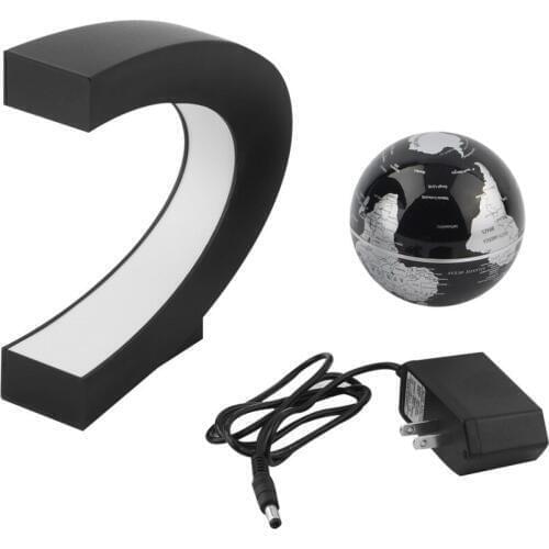 C shape LED World Map Floating Globe Magnetic Levitation Light Antigravity magic/novel light Xmas Birthday Gift Home Decor