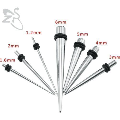 1 Pair New Style Unisex Fashion Stainless Steel Flesh Tunnels Taper Plug Earrings Ear Stretching Ear Expander Gauge Body Jewelry