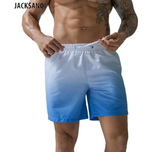 JACKSANQI Men Five-point Gradient Shorts EU Size Loose Training Outdoor Hiking Quick Dry Running Breathable Sports Beach RA497