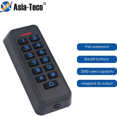 2000 Users Waterproof Backlight keyboard Access Controller RFID 125KHz Standalone Access Control System with Wiegand 26 Output