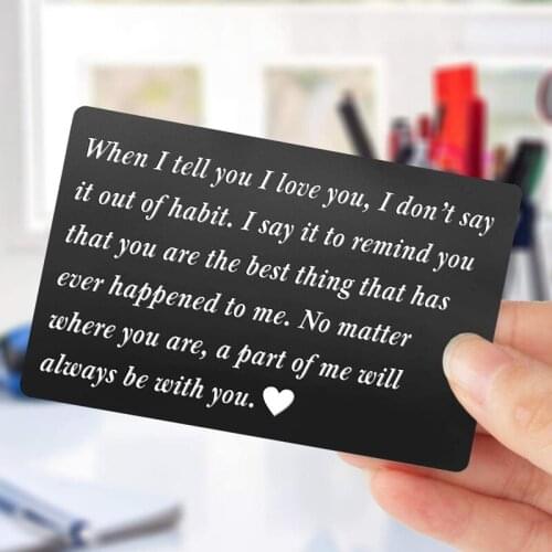 Engraved Wallet Inserts, Permanent Etching Engraving, Anniversary Card for Men, Husband, Boyfriend
