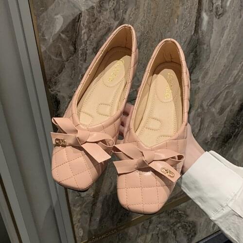Vogue Vogue Flats Women Boat Shoes Sexy Bowknot Slip on Casual Woman Shoes Ladies Flat Footwear Mocassin Femme Square Head