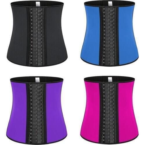 Womens Latex Waist Trainer Cincher for Weight Loss Plus Size 9 Steel Boned Underbust Corsets and Bustiers Slimming Body Shaper