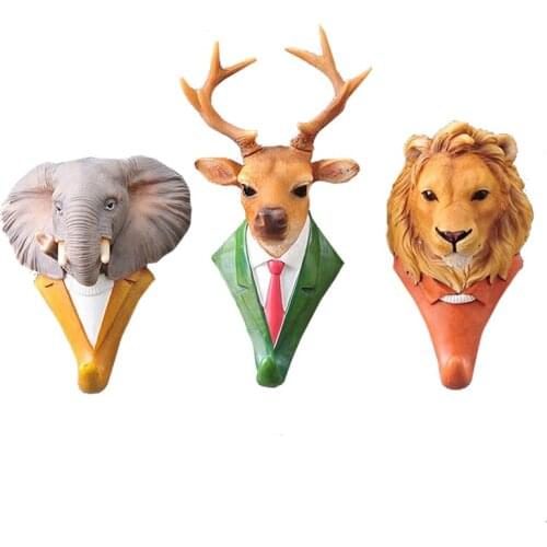 Animal Decorative Decoration Hook Creative Personality Animal Cute Wall Hanging Wall Key Hook Door Single Coat Hook