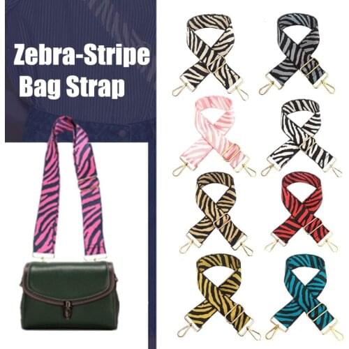 130cm Adjustable DIY Fashion Handbags Women Backpack Nylon Zebra-Stripe Crossbody Nylon Bag Strap