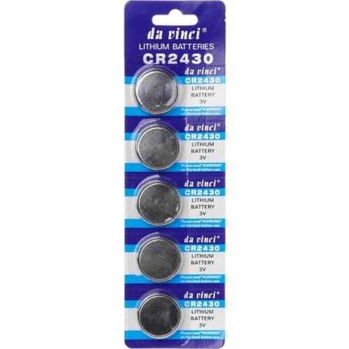 5PCS Button Battery CR2430 3V Electronic Lithium Coin Cell Batteries DL2430 BR2430 ECR2430 KL2430 EE6229 Watch Toy Headphone