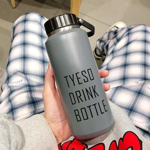 500/710ML Portable Stainless Steel With Lid Straw Coffee Cup Wine Tumblers Mugs Double Wall Vacuum Insulated Cup Water Bottle