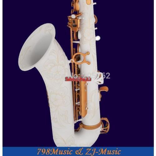 Bb Tenor Saxophone Porcelain White Body and Satin Gold Keys NEW