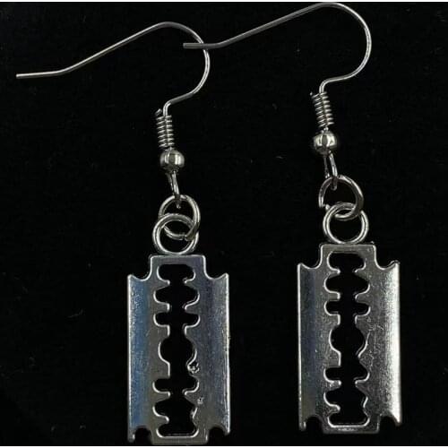 Razor Blade Earrings , Gothic, Silver Color, Emo Jewellery , Goth , Punk , Kitsch , Handmade Jewellery , Handmade2021NewEarrings