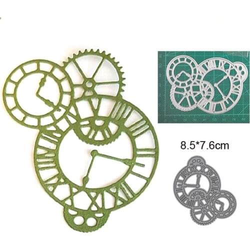 Clock gear 2021 New Year Christmas metal cutter mould diy photo album scrapbook card making stamp embossing decoration mould