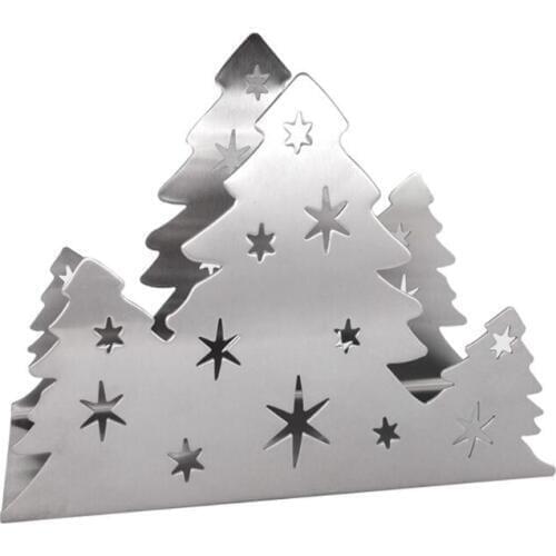 Stainless Steel Napkin Holder Tissue Stand Rack Paper Serviette Dispenser for Christmas Dining Table Kitchen Counter Decoration