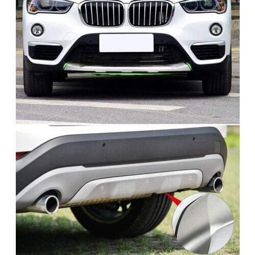 For BMW X1 F48 2016.2017.2018 Front + Rear Bumper Diffuser Stainless steel Bumpers Guard skid plate car accessories
