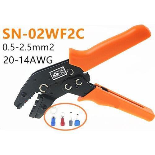 SN-02WF2C, Insulation terminal dedicated pliers, 20-14AWG wire pressing pliers,Crimping tool 0.5-2.5mm2
