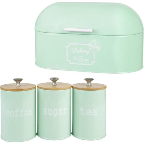 Bakery Box &Kitchen Metal Condiment Canister Set Tea Coffee Storage Pots