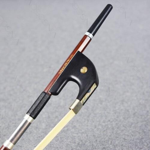 4/4 Size 500BG German Bass Bow IPE Wood Stick High Quality Ebony with Nickel Silver Fitted White Horsehair Bass Accessories