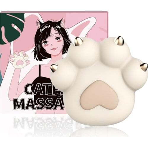 Cat paw vibrator cartoon cute soft silicone cat paw clitoral stimulation vibrators Heating charge sex toys for women massage