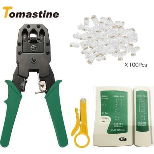 RJ45 Portable LAN Networks Tool Kit Utp Cable Tester AND Plier Crimp Crimper Plug Clamp PC NE