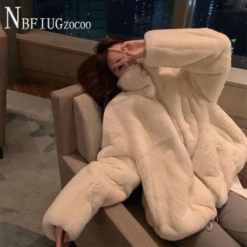 Faux Mink Fur Coat Korean Sweet Plush Coats Feminine Outwear Soft Warm Jacket