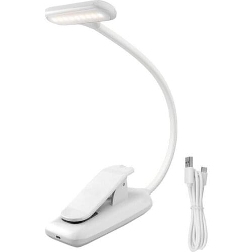 Rechargeable LED USB Book Light Reading Light Flexible Book Lamp Dimmer Clip Table Desk Lamp Portable Clip Light