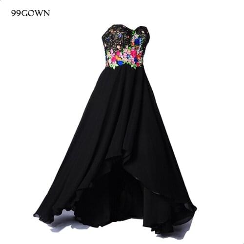 99GOWN Prom Long Lace Dresses For Wedding Guest Luxury Embroidery Strapless Bridesmaid Dress Wedding Party Dress 2019