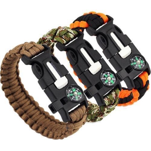 Braided Paracord Bracelet Multi-functional Survival Kits Rope Bracelet Outdoor Camping Rescue Emergency Bracelets for Men Women