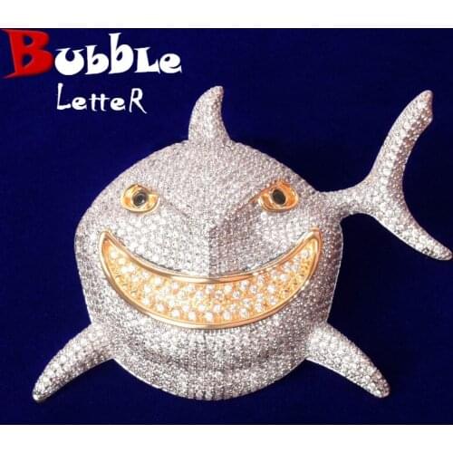 Shark Pendant Gold Color Plated For Mens Hip Hop Rock Jewelry