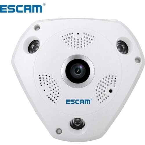 ESCAM Shark QP180 960P IP VR Camera WiFi Network Fisheye 1.44mm 360 Wi-Fi Cameras Surveillance CCTV Cam support