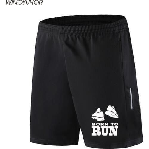 Mens Shorts Summer Elastic Waist Shorts Pants Casual Male Breathable Shorts Homme Born To Run Printed Joggers Clothing