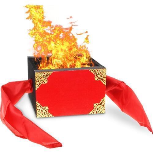 Silk Through The Fire/Fire Box -Magic Box Magie Professionnelle Illusion Magic Props For Professional Magicians Stage