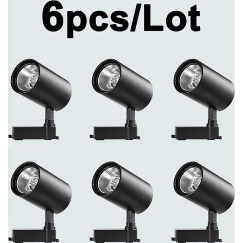 6pcs/Lot LED Track Light 12W 20W 30W 40W Track Lamps Spotlights for Living Room Clothes Shop Aluminum Cob Spot Light Track Light