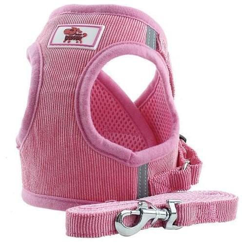 Dog Harness for Chihuahua Pug Small Medium Dogs Nylon Mesh Puppy Cat Harnesses Vest Reflective Walking Lead Leash Petshop set 25