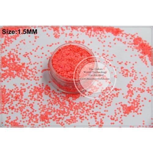 TCF508 Neon Pink Red Colors 1.5mm size solvent resistant glitter for nail Art nail Polish or other DIY decoration