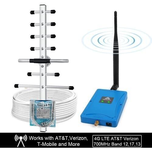 ANYCALL AT&T Verizon Cell Phone Signal Booster Dual Band 700MHz for 4G LTE Data Band 12,17 and Band 13 Home Repeater Amplifier