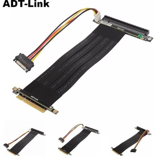 RTX 3060 Pcie X8 To X16 Graphics Card Riser Cable Riser Pci Express X16 X8 with SATA 4Pin Power for ETH Mining Bitcoin Miner