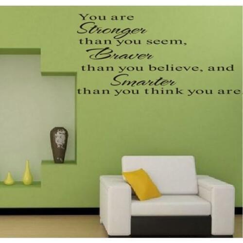 You are stronger family motto Living Room bedroom 3D Vinyl Wall Decal Wall Lettering Art Word Wall Sticker Home Decor Decoration